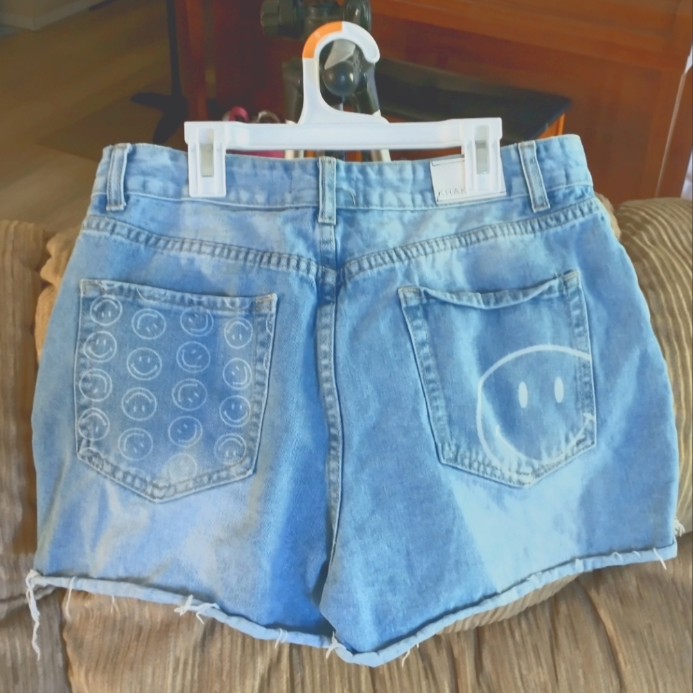 Smiley Face Jean Shorts